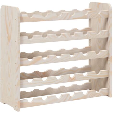 Estante botellero para guardar hasta 30 botellas de vino 67,5 x 25 x 60 cm en madera de pino DEC024359