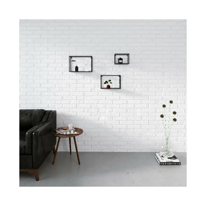 

Estante Box Set 3 - Estanteria, Estanteria - por la pared - Negro en Metal, 40 x 13 x 25 cm