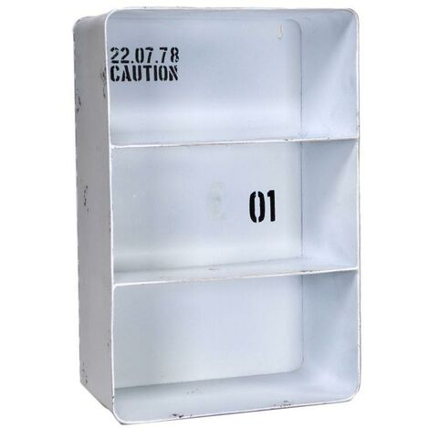 Estante bristol metal blanco rectangular 3 baldas cm29,5x15h45
