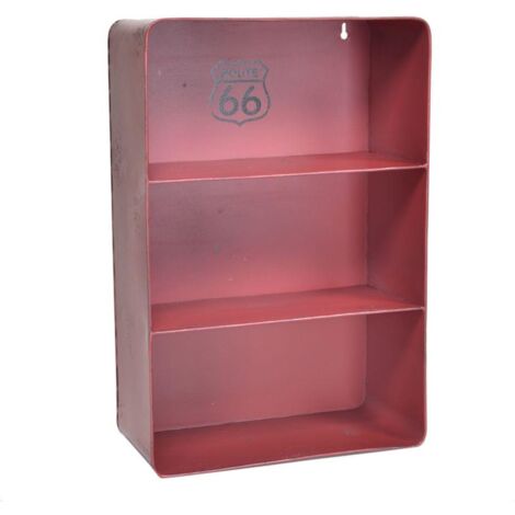 Estante bristol metal rojo rectangular 3 estantes cm29,5x15h45