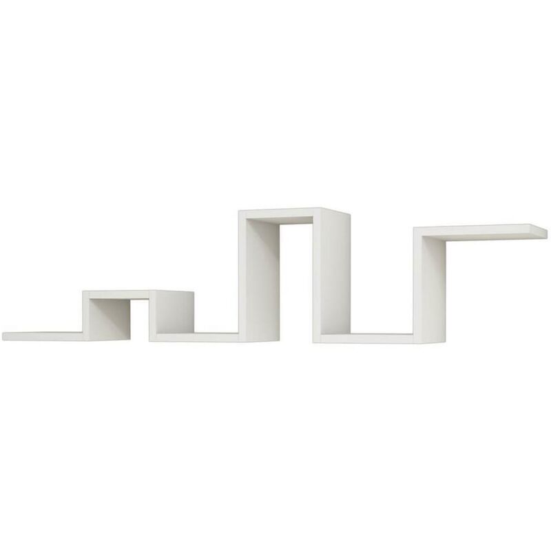 

Home Mania - Homemania Estantería de pared Bumpy blanco 131x22x30 cm - Blanco