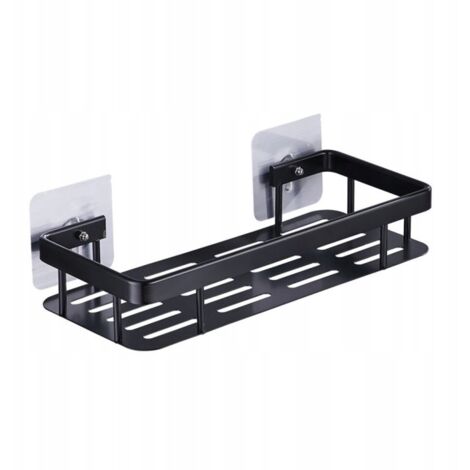 Estante Cocina Mural Aluminio Negro Sin Perforación