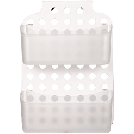 Estante colgante de ducha de 2 niveles, blanco