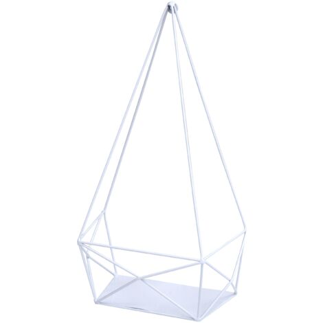 Estante colgante de pared estante decorativo de metal blanco 44x23x11 cm 040008679