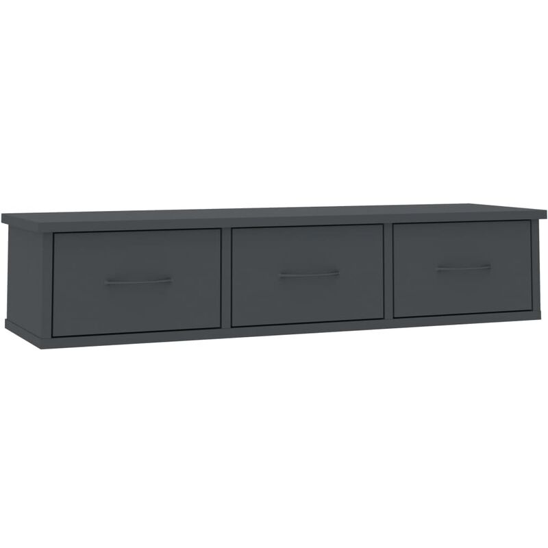 

vidaXL Estante con Cajones de Pared Aglomerado 90x26x18,5 cm Gris - Gris