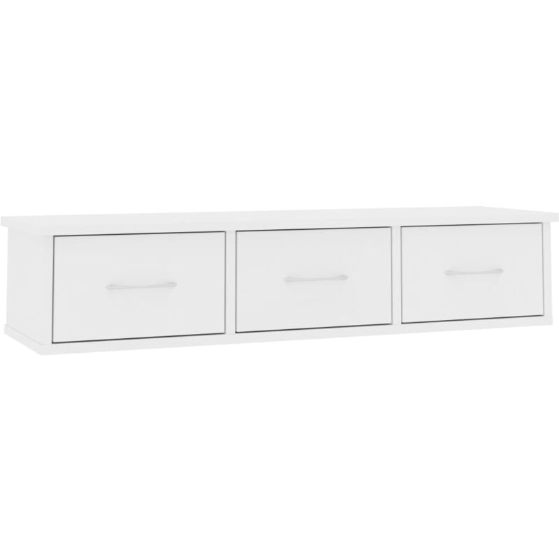 

vidaXL Estante con Cajones de Pared Aglomerado 90x26x18,5 cm Blanco - Blanco