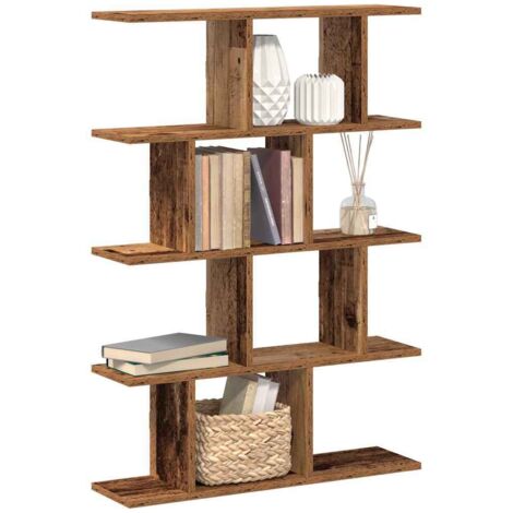 Estante cubo de pared 12 compartimentos madera envejecida