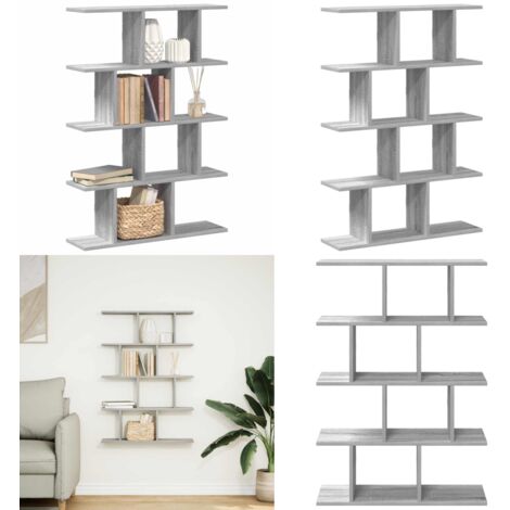 Estante cubo de pared 12 compartimentos madera gris sonoma - Estantería de madera - Estantería de 12 compartimentos