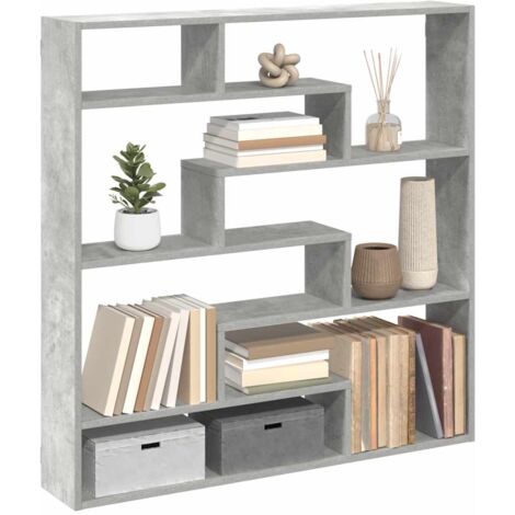 Estante cubo de pared 7 compartimentos madera gris hormigón
