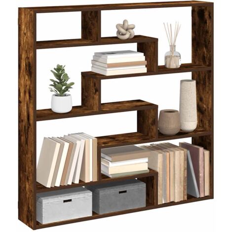 Estante cubo de pared 7 compartimentos madera roble ahumado
