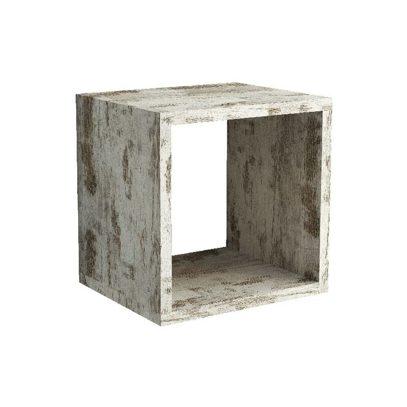 

Estante Cubo - para Salon, Dormitorio, Oficina - Blanco, Madera en Tablero de particulas de melamina, 30 x 25 x 30 cm