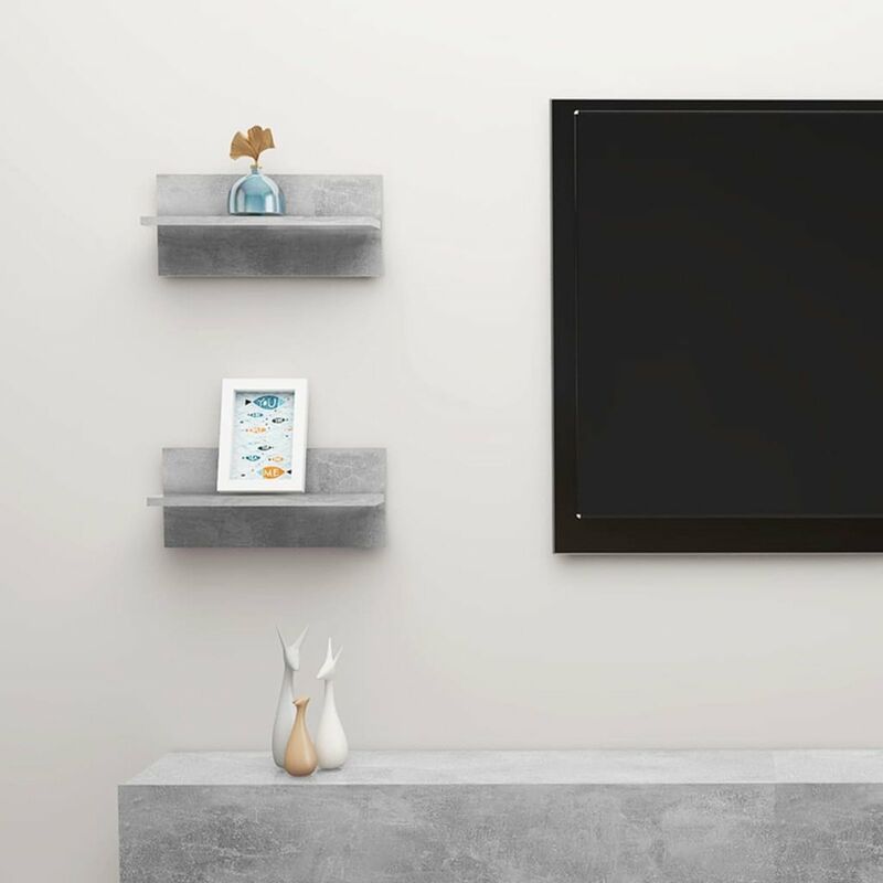 

Estante cubo pared 2 uds aglomerado gris hormigon 40x11,5x18cm