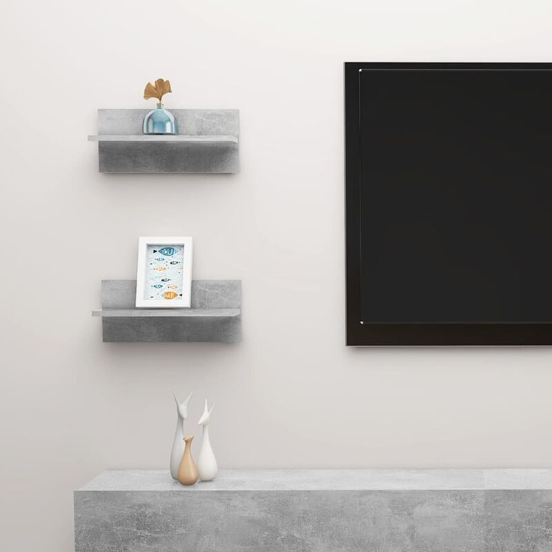

Estante cubo pared 2 uds aglomerado gris hormigón 40x11,5x18cm