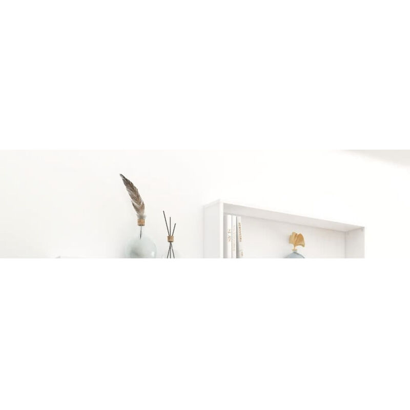 

Estante cubo pared 4 uds aglomerado blanco 100x15x30 cm