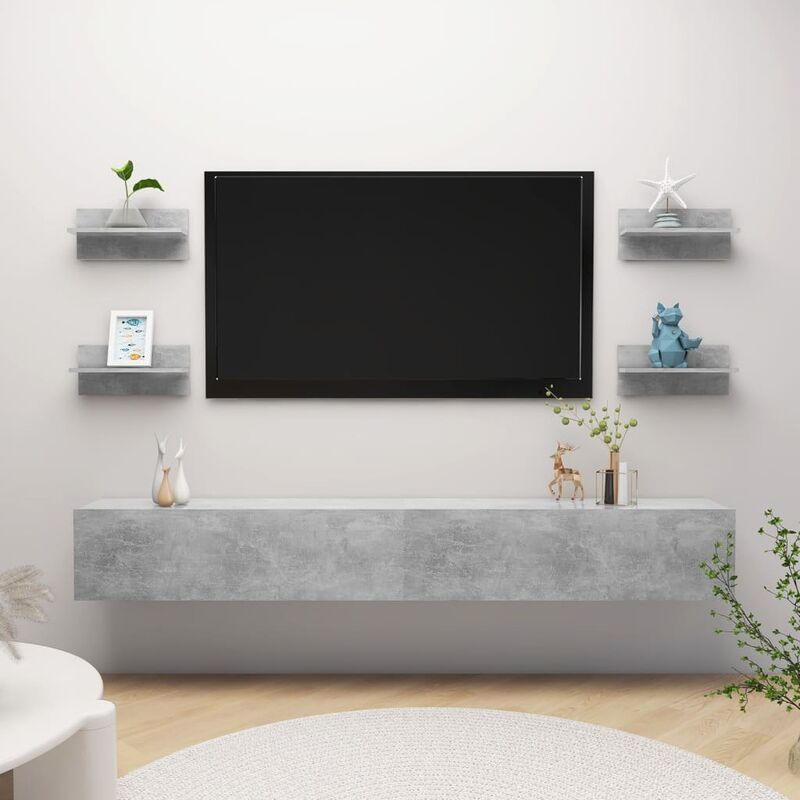 

Estante cubo pared 4 uds aglomerado gris hormigón 40x11,5x18cm