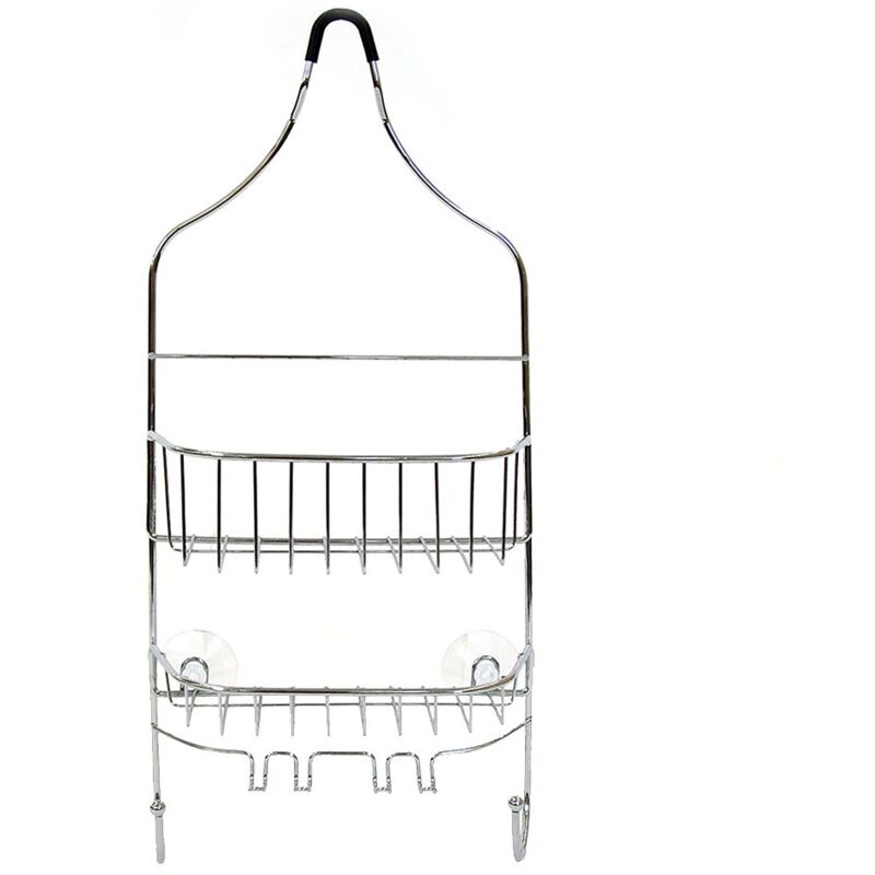 

Lolahome - Estante de 2 baldas de metal plateado de 23x11x55 cm