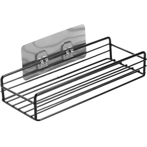 Estante de alambre para especias de pared, no requiere taladrar, incluye 1 gancho adhesivo, ideal para el baño y la cocina. ¡Ahorra espacio garantizado