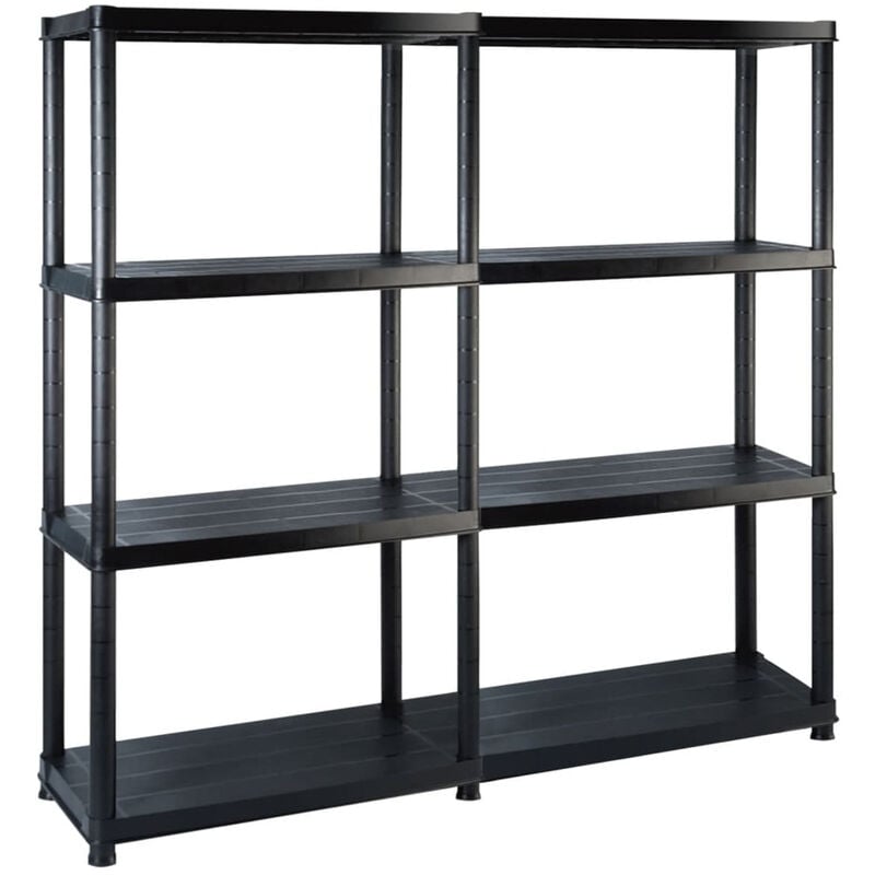 

Estante de almacenaje 4 niveles negro plastico 122x30,5x130 cm