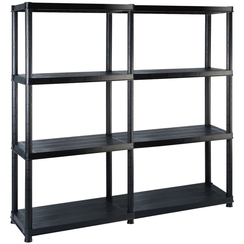 

Estante de almacenaje 4 niveles negro plástico 122x30,5x130 cm