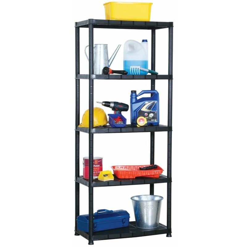 

Estante de almacenaje 5 niveles negro plastico 71x38x170 cm