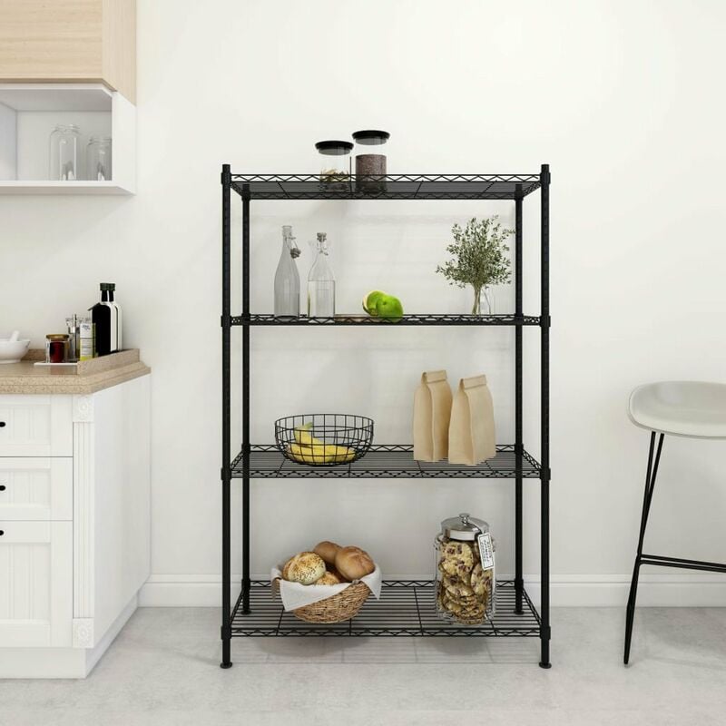 

Estante de almacenamiento 4 niveles negro 90x35x137 cm 200 kg