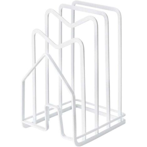 Estante de almacenamiento de escritorio (1 pieza), que permite guardar tapas de ollas y tablas de cortar sin necesidad de taladrar.