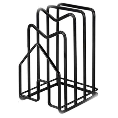 Estante de almacenamiento de escritorio (1 pieza), que permite guardar tapas de ollas y tablas de cortar sin necesidad de taladrar.