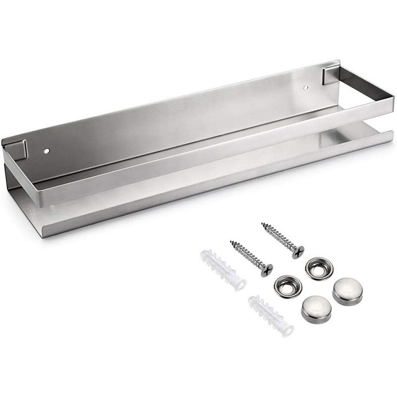 

Estante de almacenamiento de esquina de acero inoxidable para baño, baño, sala de estar, hotel (40 cm, plateado)