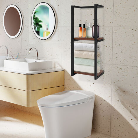 Estante de almacenamiento para baño de 2 niveles, toallero de baño, estante de almacenamiento para toallas de baño