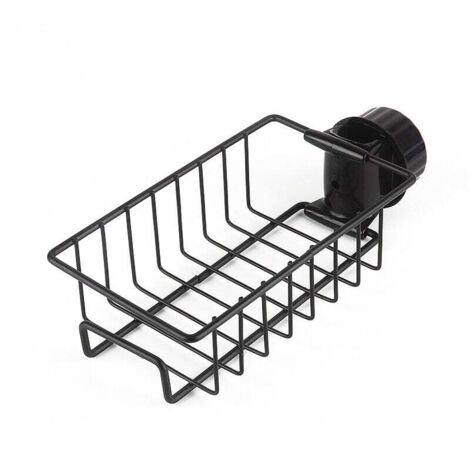 Estante de almacenamiento para grifo de fregadero de acero inoxidable Ulisem, negro