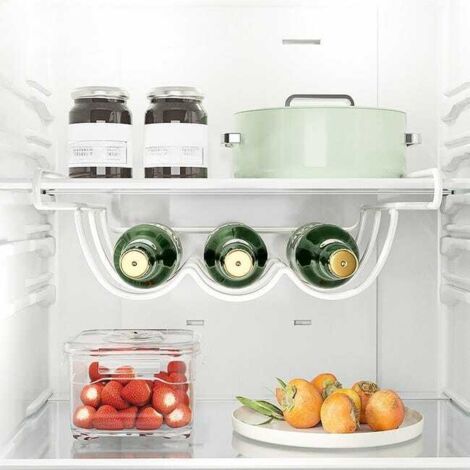 Estante de almacenamiento para refrigerador – Estante metálico para cerveza 33×31×11,5 cm, blanco