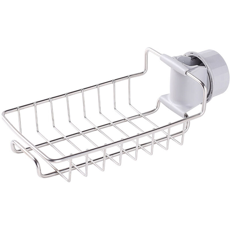 

Estante de almacenamiento para soporte de grifo, Organizador de fregadero de cocina, Soporte de esponja para fregadero de acero inoxidable Soporte de