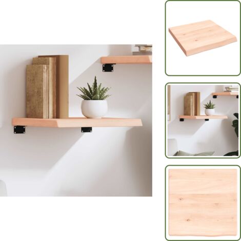 Estante de almacenamiento - vidaXL Estante de pared madera maciza roble sin tratar 40x40x(2-4) cm - Estante de baño