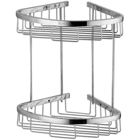 Estante de baño adhesivo cromado (brillante), trípode de baño fabricado en acero inoxidable 304