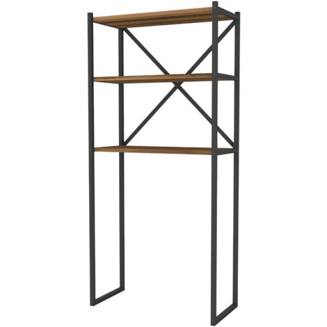 Estante de baño con 2 compartimentos de almacenamiento 160 x 66 x 34 cm efecto nogal 030006999