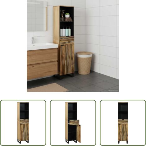 Estante de baño -  Mueble de lavabo para baño con estante Marrón 38 x 33 x 160 cm