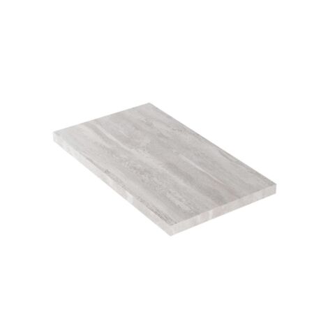 Estante de baño para lavabo exento 80x46x3,8 cm gris tórtola - Metz - Mensola e lavabo tondo
