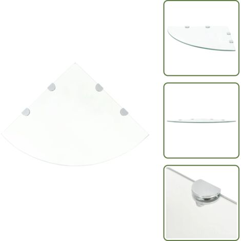 Estante de baño - vidaXL Estante de esquina con soportes cromados vidrio blanco 45x45 cm - Estante de cocina
