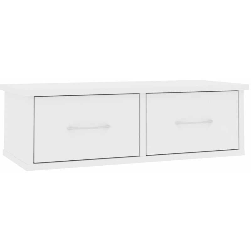 

vidaXL Estante de Cajones Pared Aglomerado 60x26x18,5 cm Blanco - Blanco
