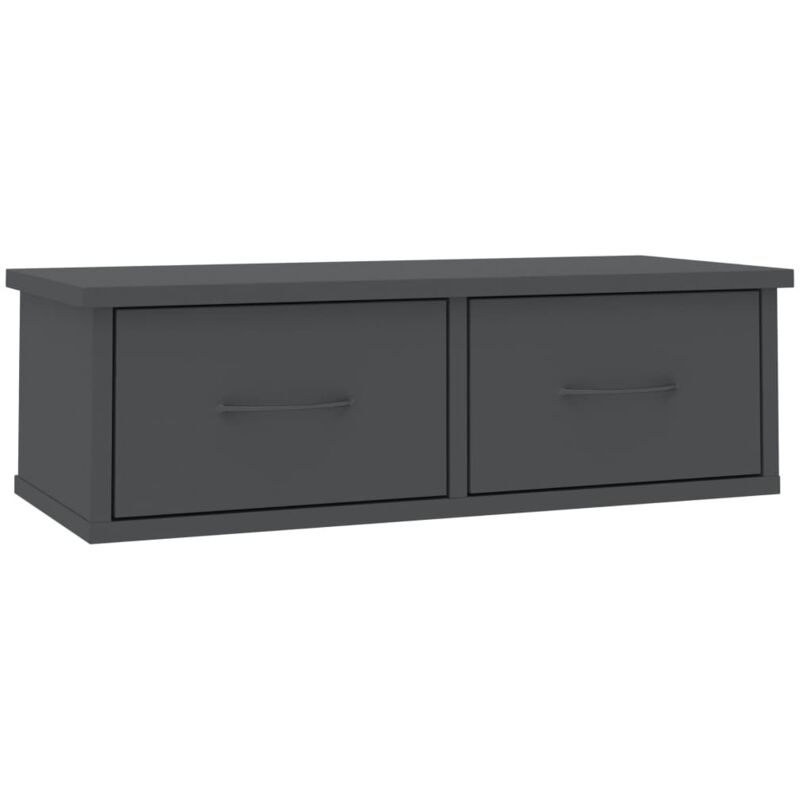 

vidaXL Estante de Cajones Pared Aglomerado 60x26x18,5 cm Gris - Gris