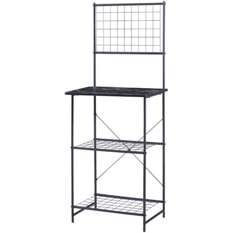 Estante de cocina 150 x 60 x 42 cm efecto mármol negro 030006971