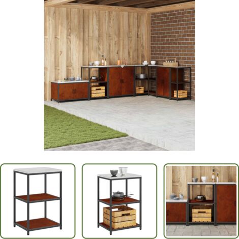 Estante de cocina -  Almacenamiento de cocina Oxidado 60 x 50 x 92 cm Acero