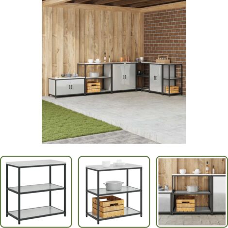 Estante de cocina -  Almacenamiento de cocina Plateado 60 x 50 x 92 cm Acero