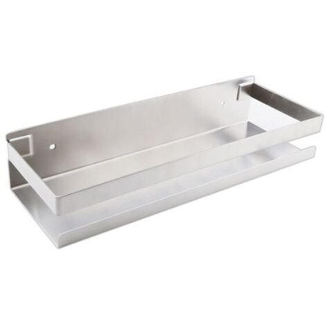 Estante de cocina de 30 cm de acero inoxidable sin perforación color plata, diseño universal para baño y cocina
