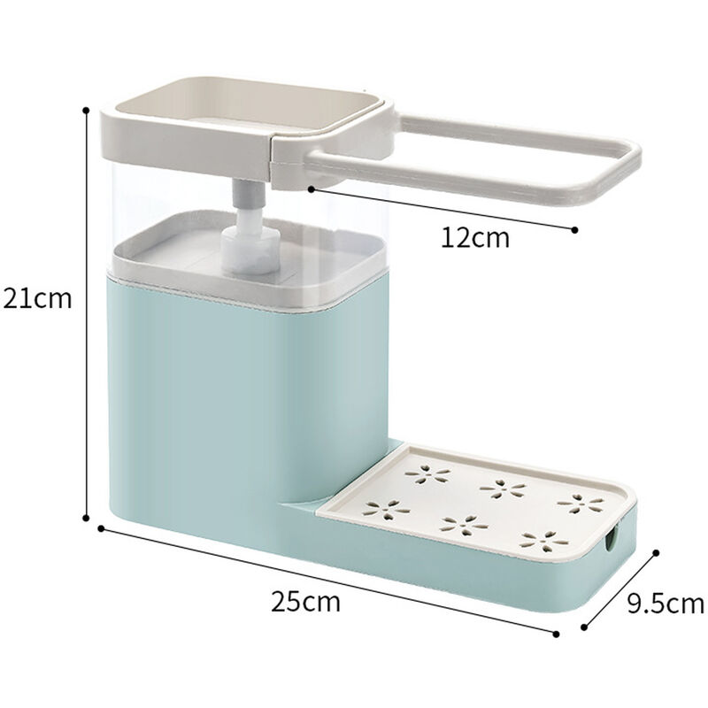 

Estante de cocina Dispensador de jabon automatico con barra de toalla Cepillo para lavar platos multifuncional Soporte de almacenamiento de toallas