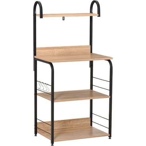 Houser - Estantes de pie, estante de almacenamiento con estante, soporte  extensible de estilo industrial, mini soporte para microondas para nevera