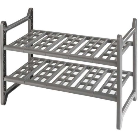 Estante de cocina Flexi de 45-80 cm, gris, extensible, modular, con capacidad de hasta 20 kg.