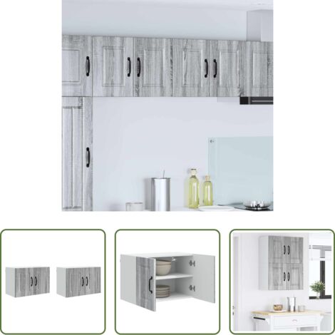 Estante de cocina -  Mueble de Cocina con estante 2 pcs Gris Sonoma 60 x 31 x 40 cm