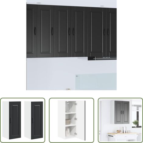 Estante de cocina -  Mueble de Cocina con estante 2 pcs Negro 30 x 31 x 80 cm