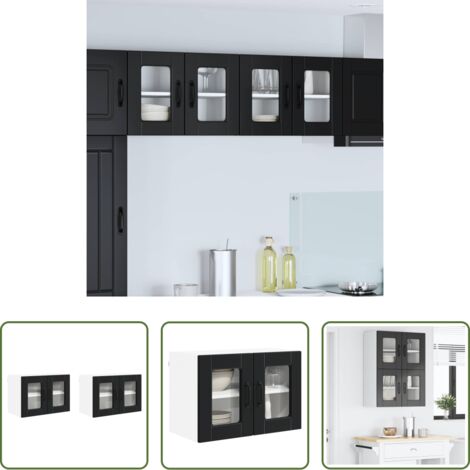 Estante de cocina -  Mueble de Cocina con estante 2 pcs Negro 60 x 31 x 40 cm